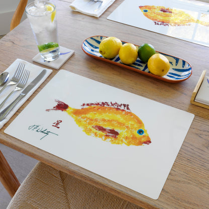 Yellow Red Scup Placemat | Nautical