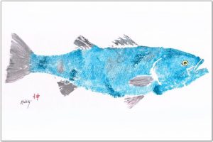 Blue Grey Striper Placemat | Nautical