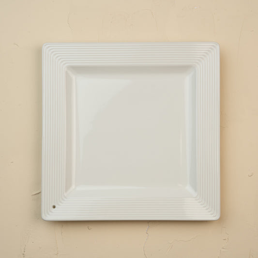 pinstripes square platter on a white background